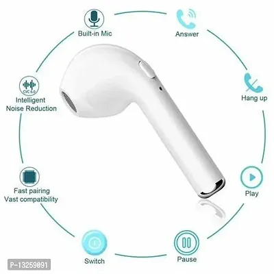 ACCRUMA i7S Bluetooth Bluetooth Headset Earbuds Headphones with Charging Box (White, True-thumb3