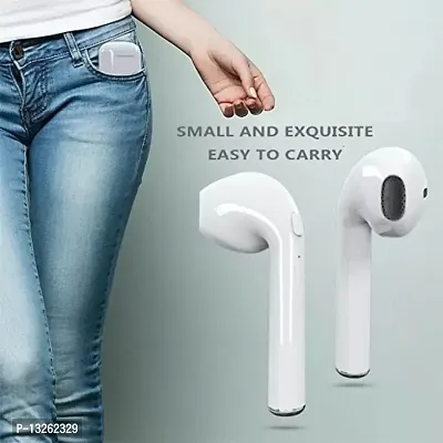 ACCRUMA i7S Bluetooth Bluetooth Headset Earbuds Headphones with Charging Box (White, True-thumb2