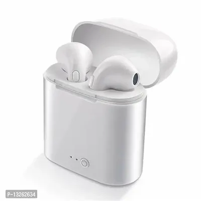 ACCRUMA i7S Bluetooth Bluetooth Headset Earbuds Headphones with Charging Box (White, True-thumb0