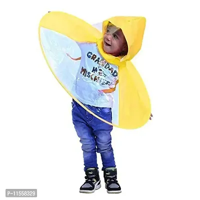 UFO Waterproof Hands-Free Umbrella Rain Hat Headwear Cap Raincoat Outdoor Fishing Golf Child Adult Student Rain Coat Cover Umbrellas (multi colour)-thumb2