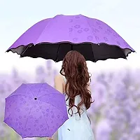 Triple Folding Mini Blossom Magic Compact Umbrella for Girls,Men, Women Multi Color- Pack of 1-thumb3
