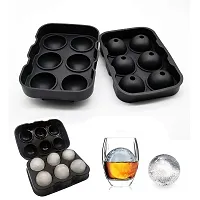 Mbuys Mall Flexible Hot Silicone Spherical 6 Round Ball Ice Cube Tray Maker Mold with Lid Perfect Ice Spheres for Whiskey Lovers Cocktails-thumb2