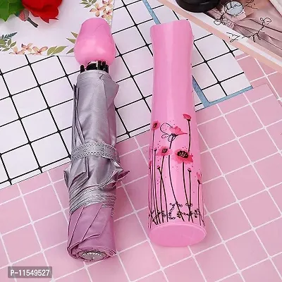 Rose Flower Case Umbrella Lightweight Waterproof UV Protection Mini Compact Foldable Design Travel Umbrella with Waterproof and Compact Bottle for Monsoon and Summer-multi color-thumb5