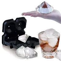 MBUYS MALL Ice Cubes Tray, 4 Cubes Diamond Shaped Ice Maker, Ice Tray Silicone, Ice Mould, Ice Tray, Ice Ball Tray | for Chilling Whiskey, Cocktails-thumb2