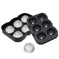 Mbuys Mall Flexible Hot Silicone Spherical 6 Round Ball Ice Cube Tray Maker Mold with Lid Perfect Ice Spheres for Whiskey Lovers Cocktails-thumb1