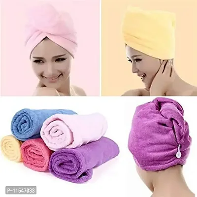 Mbuys Mall Hair Towel Wrap Absorbent Towel Hair-Drying Quick Dry Shower Caps Bathrobe Magic Hair Warp Towel Super Quick-Drying Microfiber Bath Towel Hair Dry Cap Salon Towel (1 pcs)-thumb3