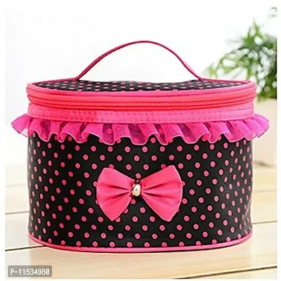 Mbuys MallBow Storage Bag-Cosmetics Organizer/Toiletry Bag Bow Tie Dot Women Multifunction Travel Makeup Case Pouch Toiletry Organizer-thumb2