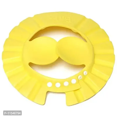 Mbuys Mall Adjustable Safe Soft Bathing Baby Shower Cap Wash Hair for Children Baby Eye Ear Protector Adjustable Leaves Shape Bathing Shower/Shamoo Cap Hat Baby Shower Caps (Multicolor) (Yellow)-thumb2