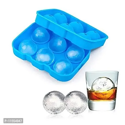 Mbuys Mall Flexible Hot Silicone Spherical 6 Round Ball Ice Cube Tray Maker Mold with Lid Perfect Ice Spheres for Whiskey Lovers Cocktails