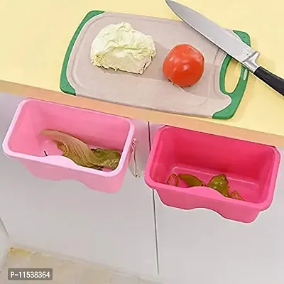 Mbuys Mall Kitchen Cabinet Door Hanging Trash Garbage Bin Can Rubbish Container Plastic Fruit Storage Container/Organizer/Hanging Trash Bin/Garbage Holder (Multi-color)-thumb2