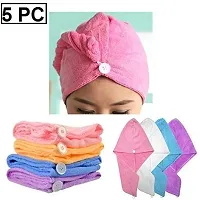 Mbuys Mall Hair Towel Wrap Absorbent Towel ( 5 pcs) set Hair-Drying Quick Dry Shower Caps Bathrobe Magic Hair Warp Towel Super Quick-Drying Microfiber Bath Towel Hair Dry Cap Salon Towel, Multi Colour (5pcs ste)-thumb2