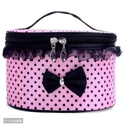 Mbuys MallBow Storage Bag-Cosmetics Organizer/Toiletry Bag Bow Tie Dot Women Multifunction Travel Makeup Case Pouch Toiletry Organizer-thumb0