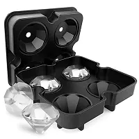 MBUYS MALL Ice Cubes Tray, 4 Cubes Diamond Shaped Ice Maker, Ice Tray Silicone, Ice Mould, Ice Tray, Ice Ball Tray | for Chilling Whiskey, Cocktails-thumb1