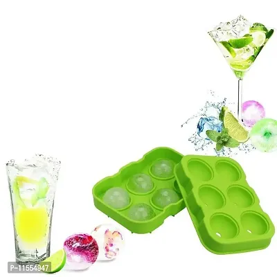 Mbuys Mall Flexible Hot Silicone Spherical 6 Round Ball Ice Cube Tray Maker Mold with Lid Perfect Ice Spheres for Whiskey Lovers Cocktails-thumb4