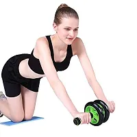 Mbuys Mall Anti Skid Double Wheel Total Body AB Roller Exerciser for Abdominal Stomach Exercise Training with Knee Mat Steel Handle, Roller for Exercise, Excersice Roller-thumb2