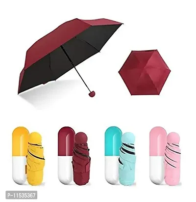 Mbuys Mall Ultra Light Mini Folding Compact Pocket Umbrella with Lovely Capsule Case Pocket Umbrella (Multi-color) Pocket Umbrella