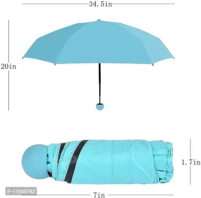 Capsule Mini Travel Umbrella Foldable UV Proof Windproof Protection & Rain (Pack of 1).-thumb3