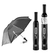 Mbuys Mall Unique Double Layer Folding Portable Wine Bottle Umbrella with Bottle Cover for UV Protection & Rain 110cm for Women & Men (Color As Per Availability)(Multi Color)-thumb1