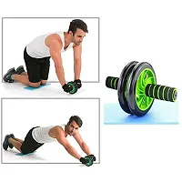 Mbuys Mall Anti Skid Double Wheel Total Body AB Roller Exerciser for Abdominal Stomach Exercise Training with Knee Mat Steel Handle, Roller for Exercise, Excersice Roller-thumb3