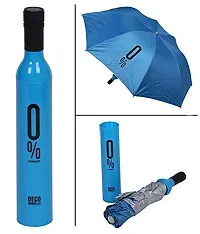 Mbuys Mall Stylish Windproof Small Lightweight Folding Wine Folding Portable Umbrella with Bottle Cover for UV Protection & Rain | Outdoor Car Unisex (Multi-Color)-thumb1