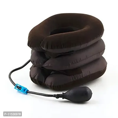 Mbuys Mall Tractors for Cervical Spine 3 Layers Neck Rest Support Massagers Comfort Pneumatic Air Bag Three Tier Inflatable Pillow Use in Home Car Or Office-thumb2