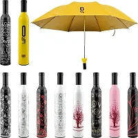 Mbuys Mall Stylish Windproof Small Lightweight Folding Wine Folding Portable Umbrella with Bottle Cover for UV Protection & Rain | Outdoor Car Unisex (Multi-Color)-thumb4
