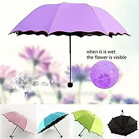 Astrometric Fancy Magic Umbrella Changing Secret Blossoms Occur with Water Magic Print 3 Fold Umbrella for Girls, Women, Boys, Men & Children for UV, Sun & Rain - Multi Colour-thumb2