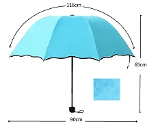 Unisex Changing Secret Blossoms Occur with Water Magic Print 3 Fold Umbrella for UV, Sun and Rain (Random Colour)-thumb2