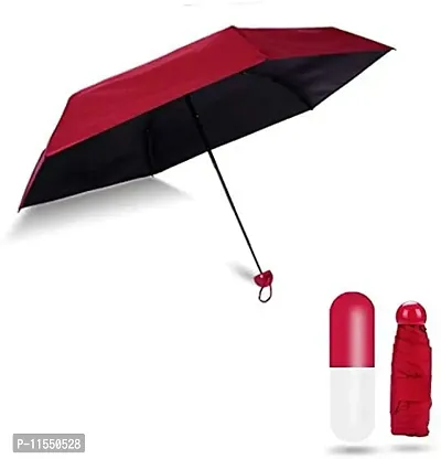 Capsule Mini Travel Umbrella Foldable UV Proof Windproof Protection For Rain (Multicolor).-thumb0