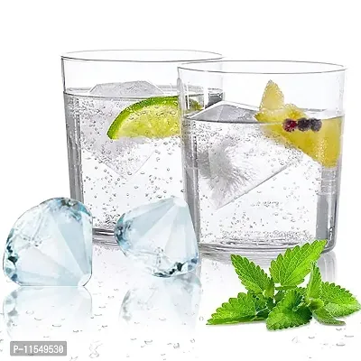 MBUYS MALL Ice Cubes Tray, 4 Cubes Diamond Shaped Ice Maker, Ice Tray Silicone, Ice Mould, Ice Tray, Ice Ball Tray | for Chilling Whiskey, Cocktails-thumb5