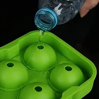 Mbuys Mall Flexible Hot Silicone Spherical 6 Round Ball Ice Cube Tray Maker Mold with Lid Perfect Ice Spheres for Whiskey Lovers Cocktails-thumb4