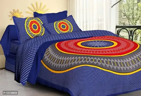 Classic Printed Double Bedsheet with Pillow Covers