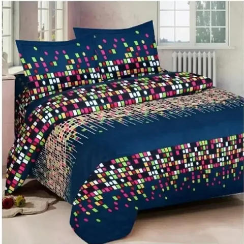 Printed Glace Cotton Double Bedsheet