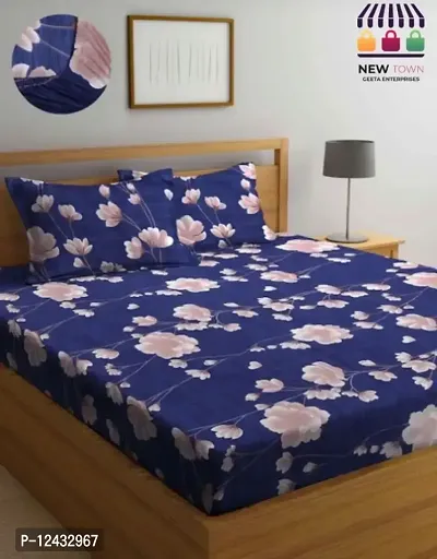 1 Elastic Fitted Bedsheet with 2 pillow cover-thumb0