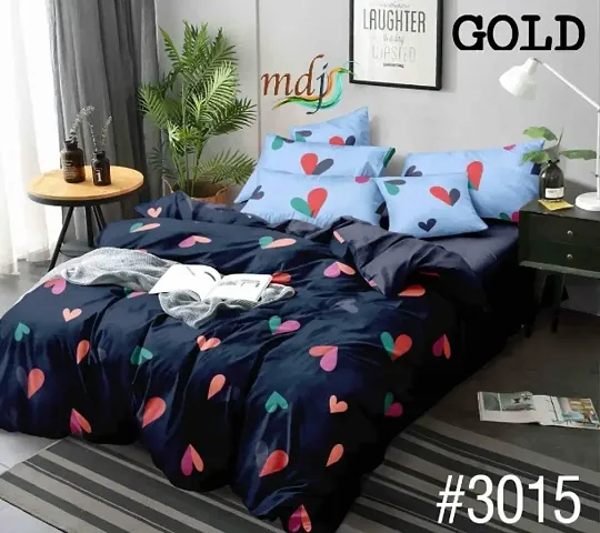 Stylish Glace Cotton Bedsheet With 2 Pillow Covers