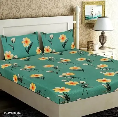 Gold 1 Bedsheet With 2 Pillow Covers-thumb0