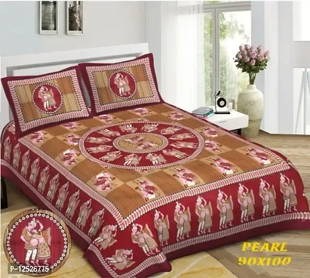 NewTown 1 Double Bedsheet With 2 Pillow Covers