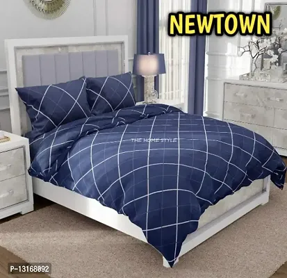 Newtown Glace Cotton Elastic Fitted Bedsheet With 2 Pillow Covers | Supersoft-thumb0