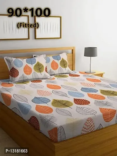 NewTown 1 Fitted Bedsheet With 2 Pillow Covers-thumb0