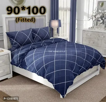 NewTown 1 Fitted Bedsheet With 2 Pillow Covers-thumb0