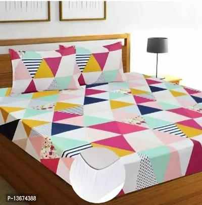 New Town Attractive Fitted 1 Bedsheet 2 Pillow Covers