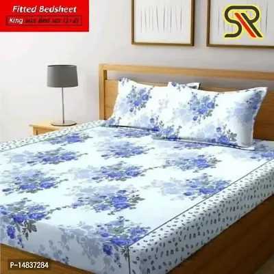 Comfy all corner fully Elastic 1 Double bedsheet with 2 pillow covers fit for 6 inches mattress-thumb0