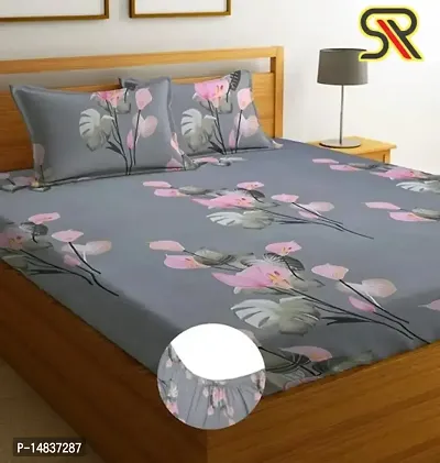 Comfy all corner fully Elastic 1 Double bedsheet with 2 pillow covers fit for 6 inches mattress-thumb0