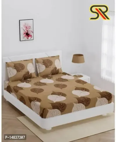 Comfy all corner fully Elastic 1 Double bedsheet with 2 pillow covers fit for 6 inches mattress-thumb0