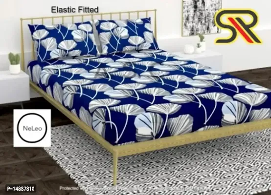 Comfy all corner fully Elastic 1 Double bedsheet with 2 pillow covers fit for 6 inches mattress