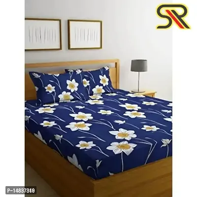 Comfy all corner fully Elastic 1 Double bedsheet with 2 pillow covers fit for 6 inches mattress