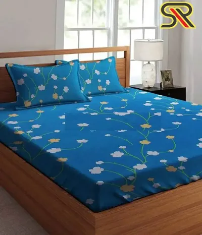 Printed Glace Cotton Double Bedsheet with Pillow Cover