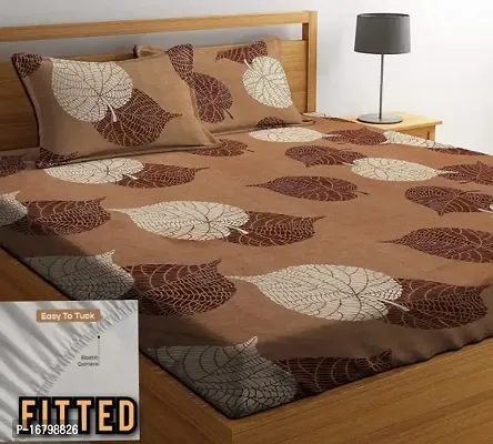 New Town Attractive Fitted 1 Bedsheet 2 Pillow Covers-thumb0