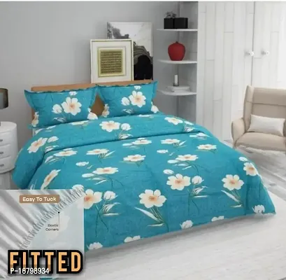 New Town Attractive Fitted 1 Bedsheet 2 Pillow Covers