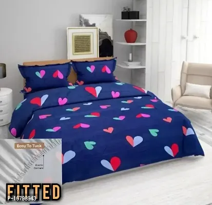 New Town Attractive Fitted 1 Bedsheet 2 Pillow Covers